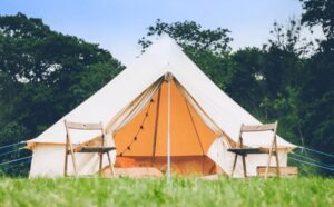 Spacious luxury bell tent set up for a wedding event in Essex