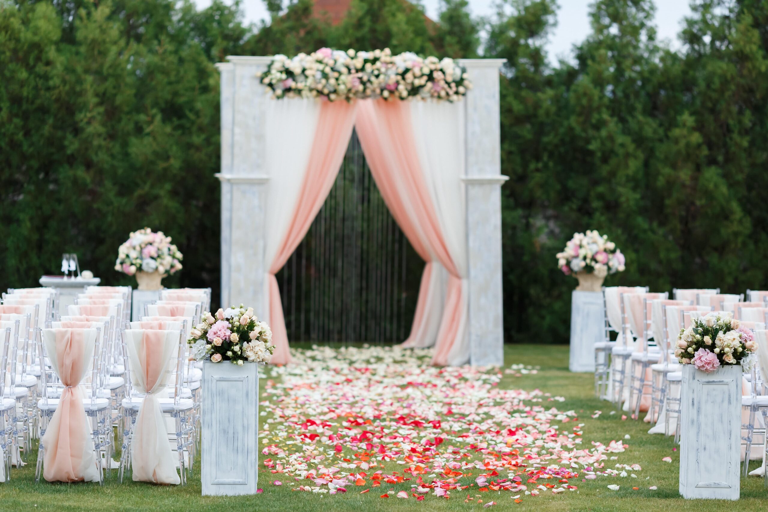 Pastel marquee wedding ideas used for reception
