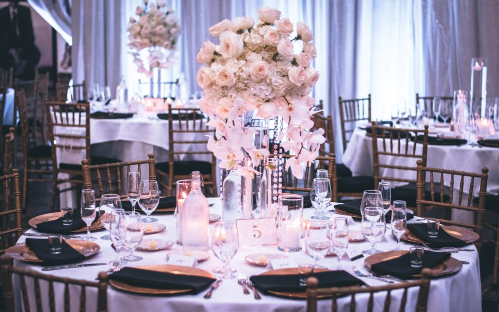 marquee wedding furniture styled elegantly for an event