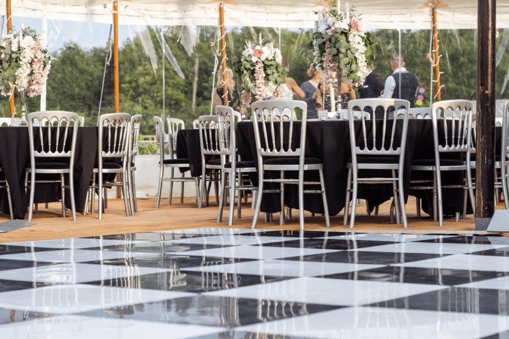marquee wedding furniture styled for an elegant wedding