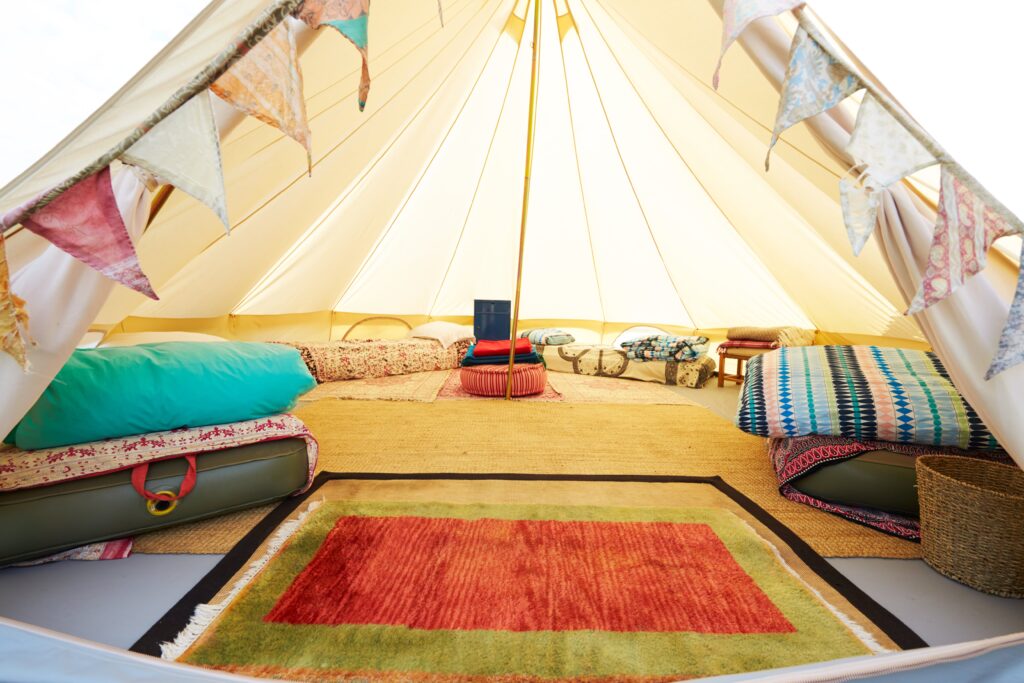 Bell tent hire Suffolk offering glamping at festivals